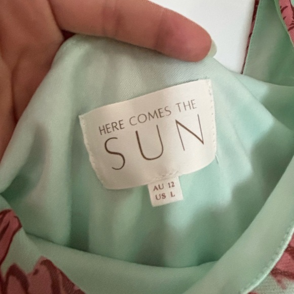 IN BLOOMS OFF SHOULDER SPLIT MIDI DRESS GREEN - Picture 3 of 3